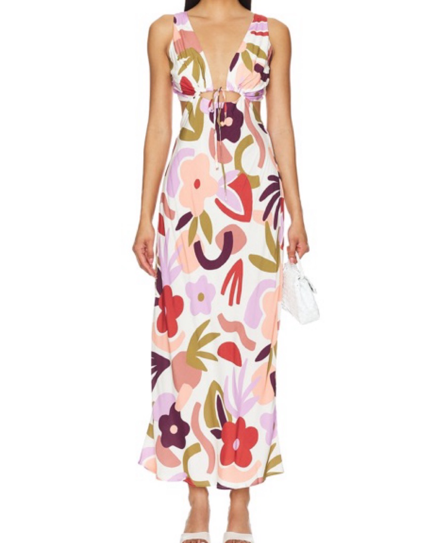 strapless open back dress Baltic Born Womens Marseille Embossed Maxi Dress | Nude Rose