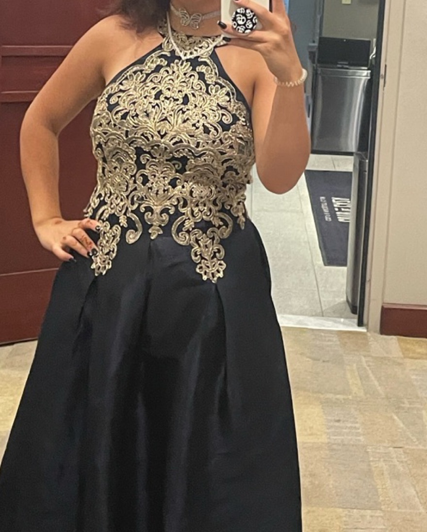 Black With Gold EmbroiderEmbellishments  - Image 3