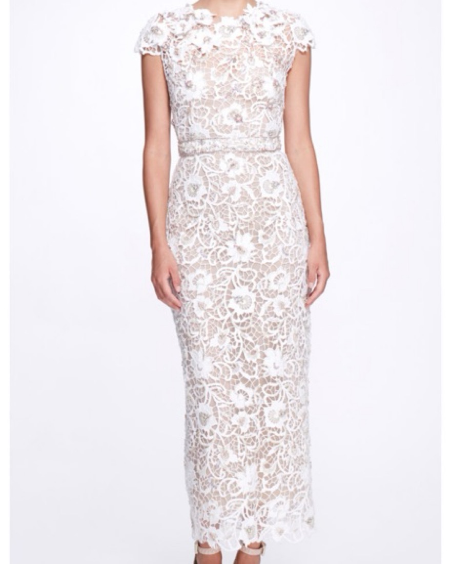 MARCHESA FLORAL LACE EMBROIDERED COLUMN  - Image 3