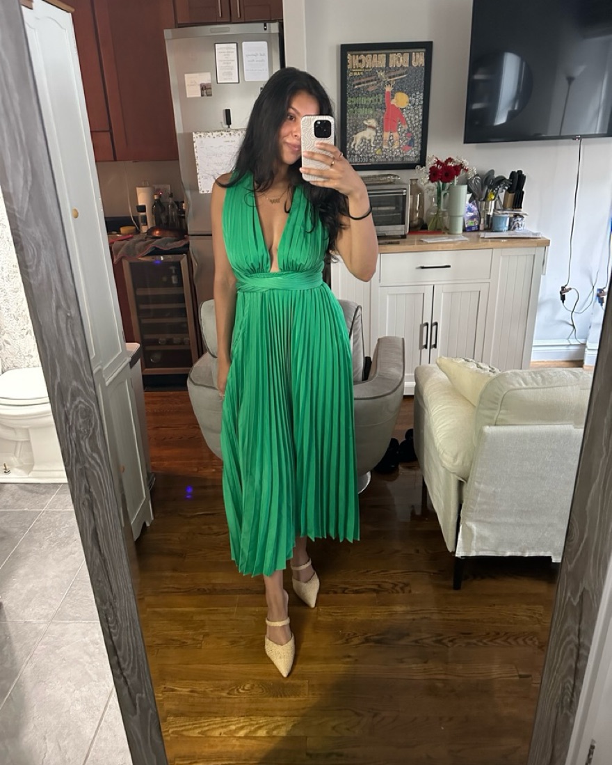 green emerald velvet dress HELLO MOLLY Night In Cabana Dress Sage