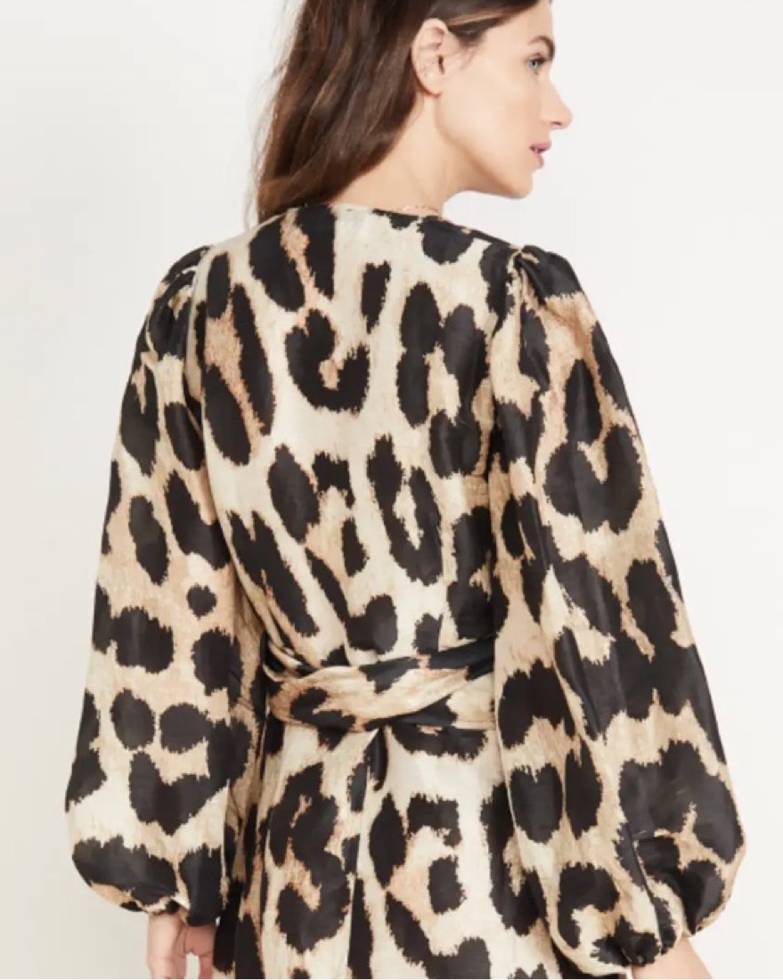 ganni green leopard dress Ganni Green Leopard Print Dress, IT34 - BOPF main image 0
