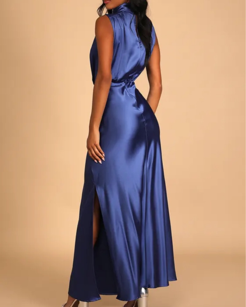 chinese dress ladies Lulus Women's Lainey Cowl Neck Midi Dress - Blue main image 1