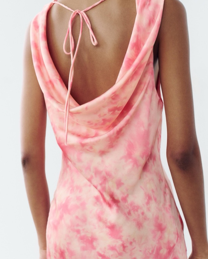 open lace back dress ZARA. Halter-neck tie-dye short dress. TM – Hibuy market main image 1