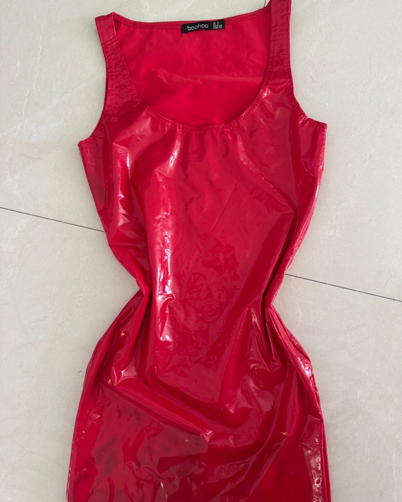 strapless open back dress Covet gown  Jane Doe Latex