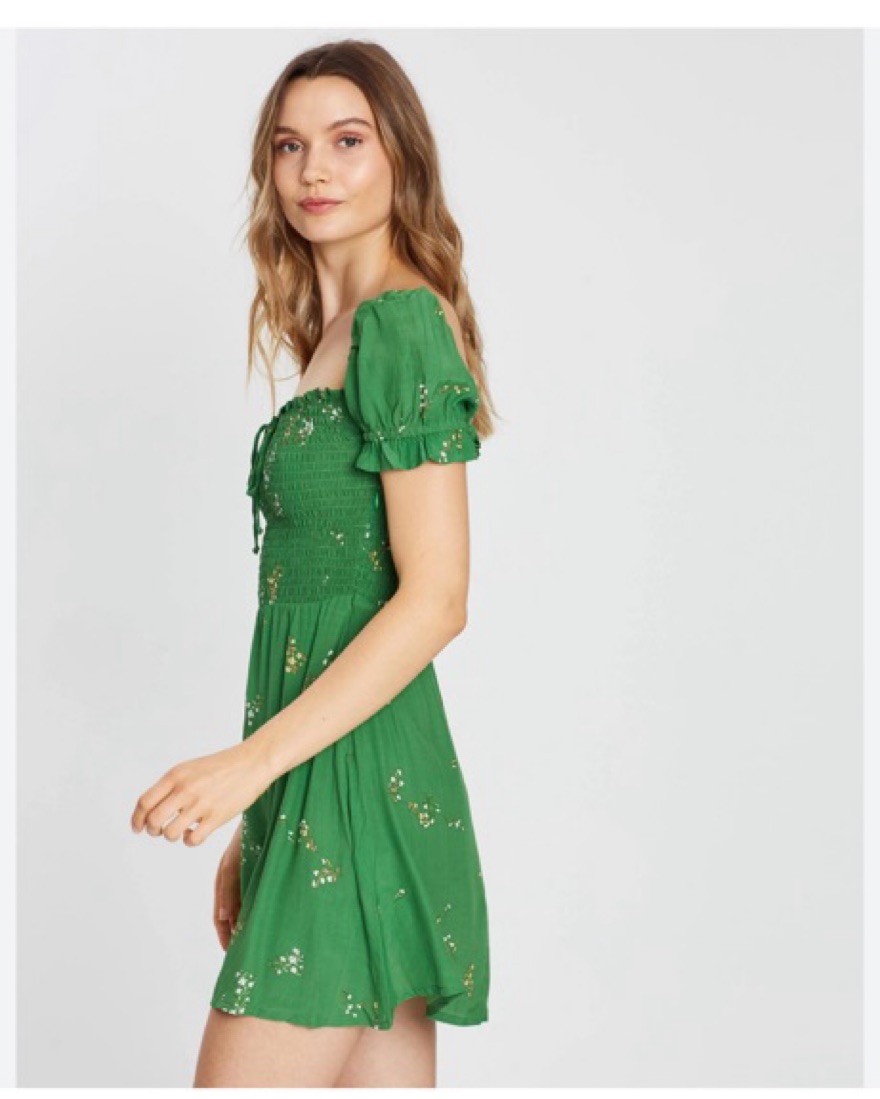 green emerald velvet dress Marianne Midi Dress Green Stripe main image 0