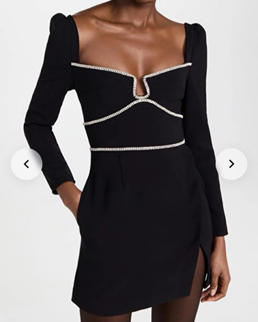 self portrait black crepe diamante mini dress Romantic Bloom Cut-Out Mini Dress main image 0