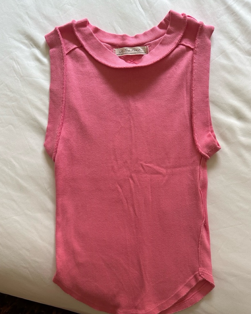 Free People Pink Thick Strap Tank - Image 3