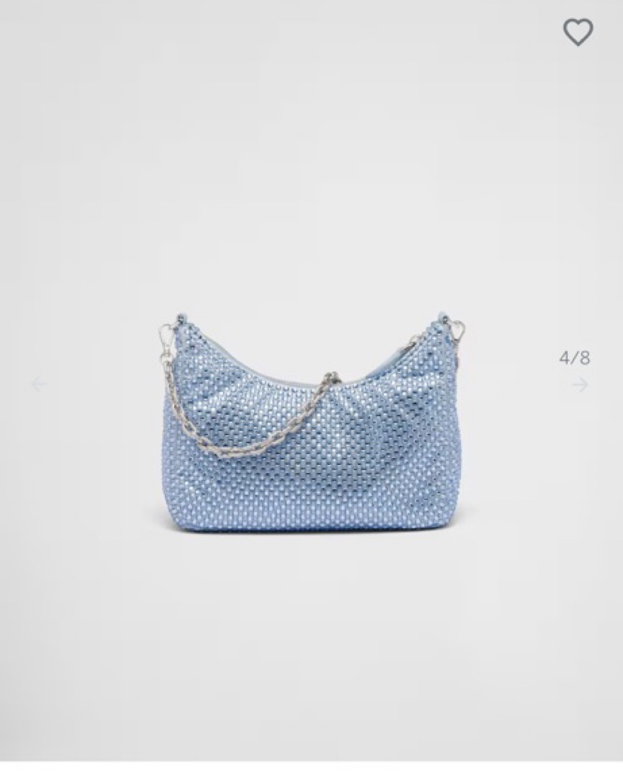 Prada Satin Blue Bag With Crystals - Image 3