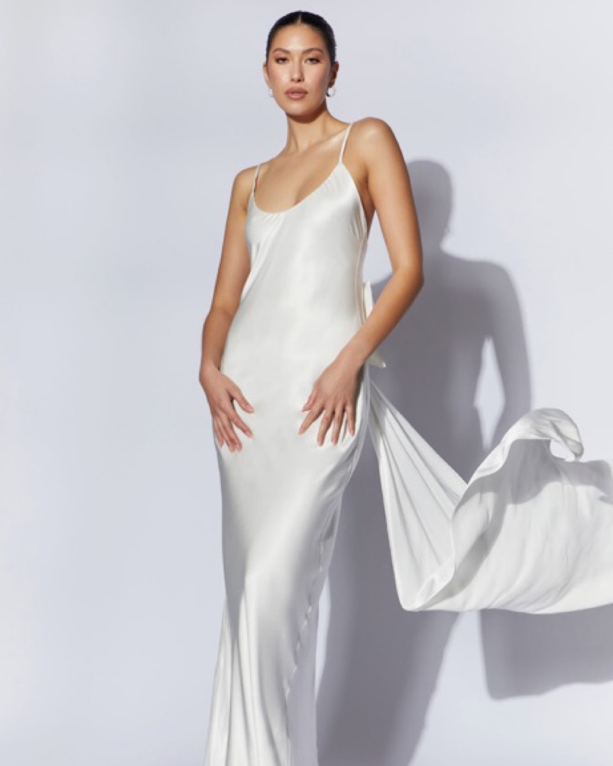 chinese dress ladies Kailey Off-Shoulder Maxi Dress Spangle Silver
