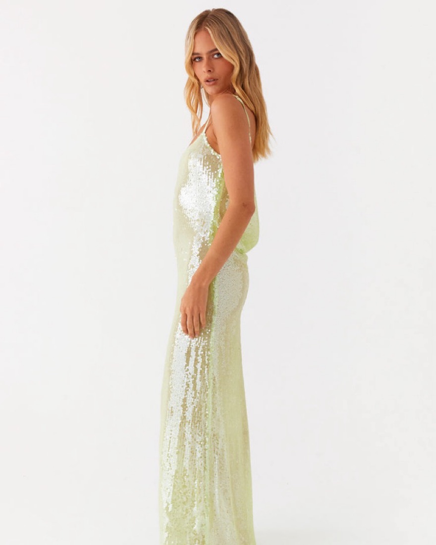 Green Sequin Maxi Dress by Peppermayo - Pickle