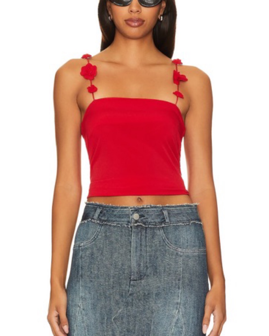 Musier Paris red Top With Flowers - Image 1