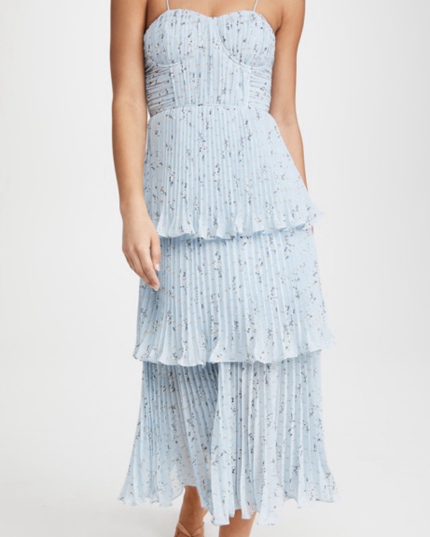 Self Portrait Tiered Midi Dress by Self Portrait - Pickle