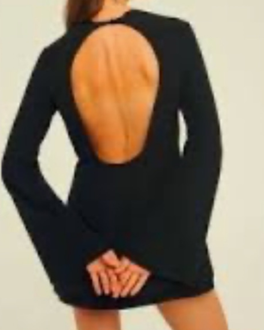 princess polly baby blue dress Long Sleeve Backless Thong Detail Mini Bodycon Dress In Black | EGO CA