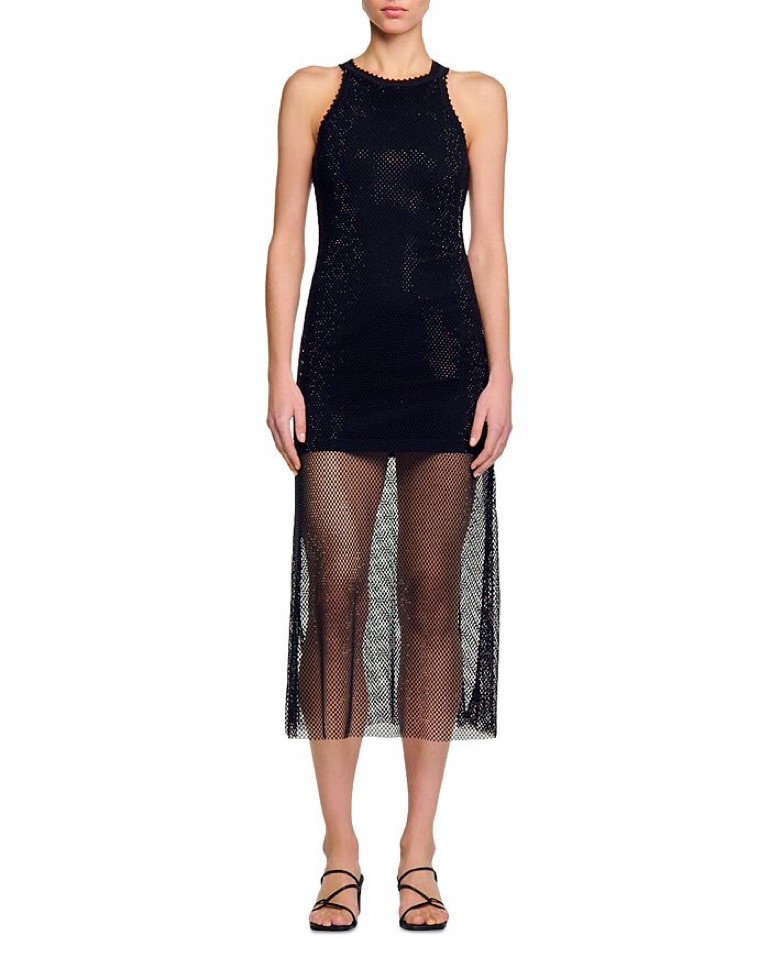 Sandro Hollywood Mesh Dress - Black by Sandro - Pickle