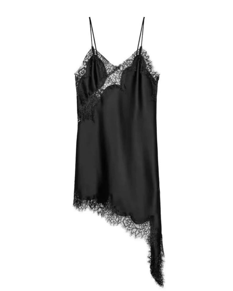 navy blue dress for baby girl ASYMMETRIC LACE DRESS ZW COLLECTION - Ecru / Black main image 0