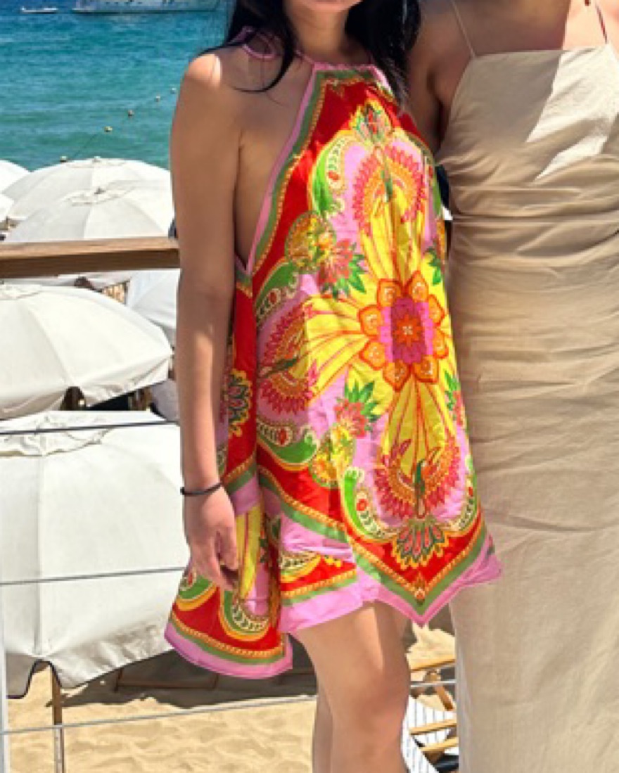 Farm Rio Pink Scarf Mini Dress - Image 1