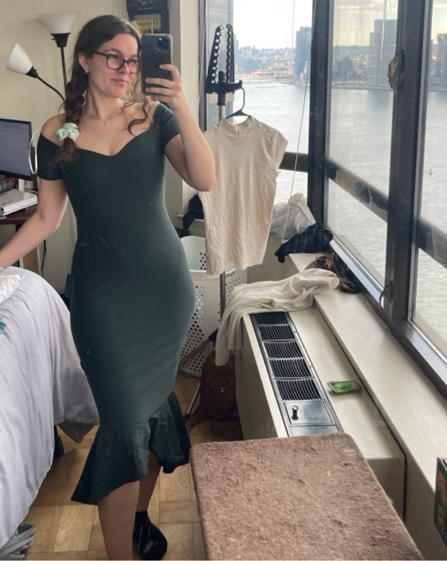 Dark Green Off rhe Shoulder Dress by Lulus - Pickle