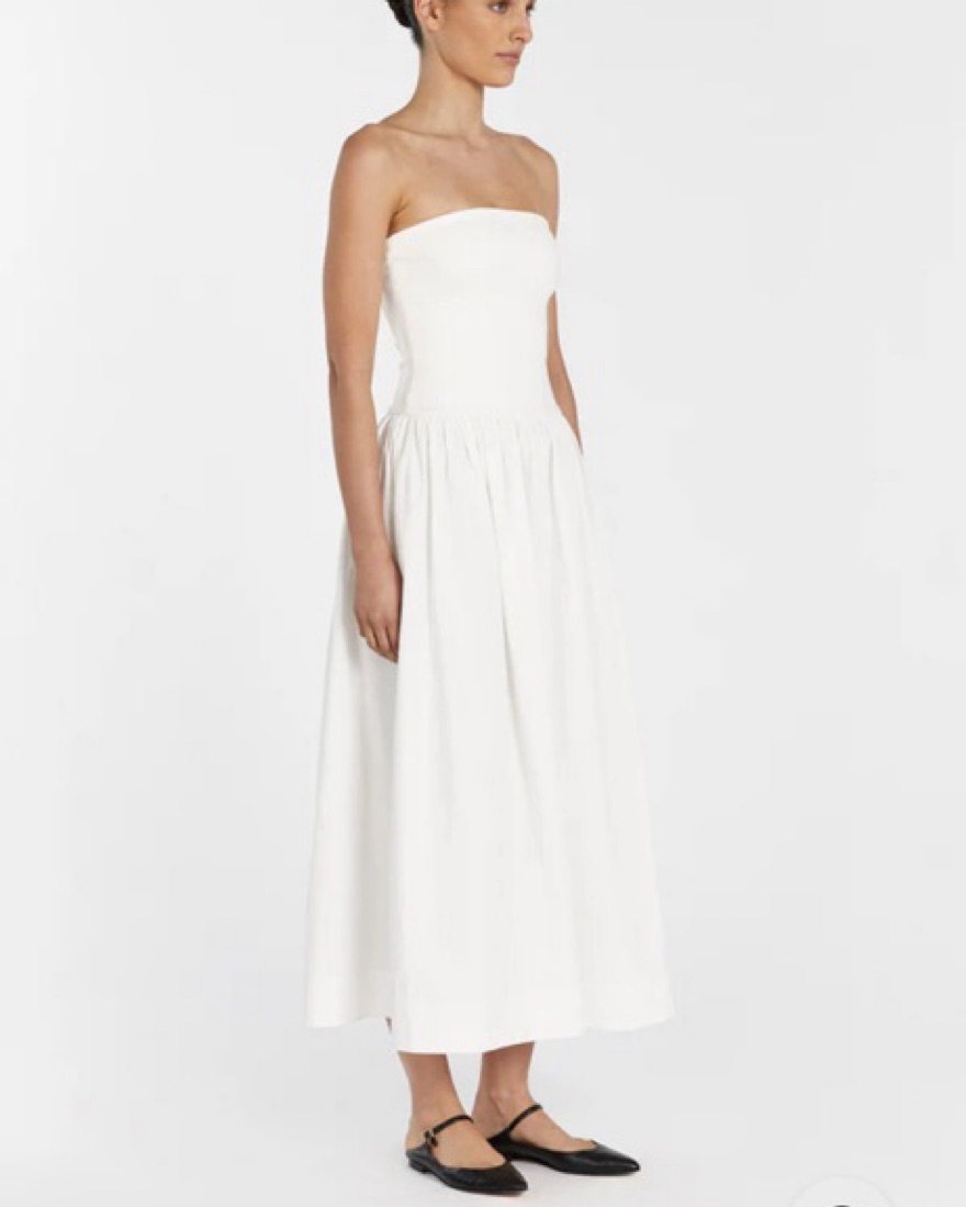 Dissh Sophie White Strapless Dress Size4 - Image 3