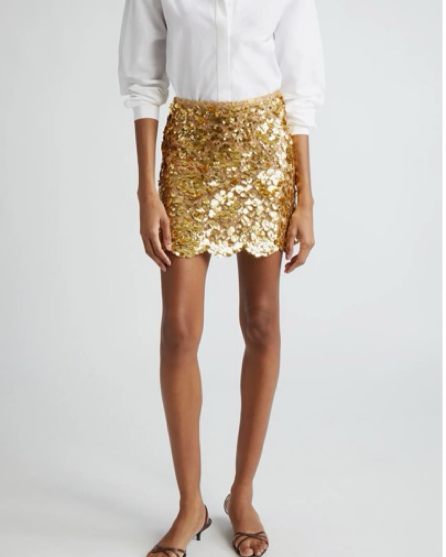 Michael Kors Gold Sequin Skirt by Michael Kors - Pickle
