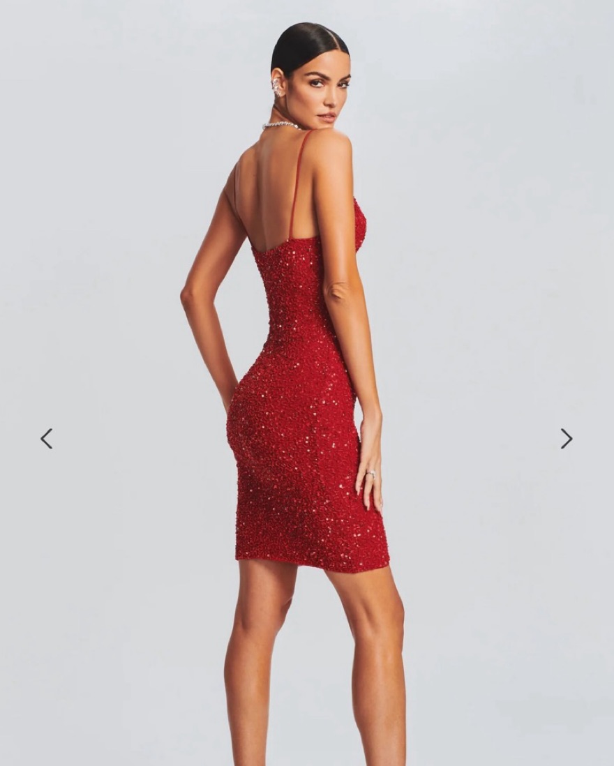 Red Retrofete Billie Sequin Dress - Image 2
