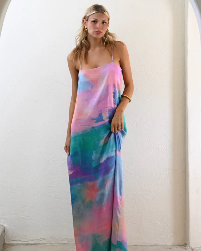 Yellow The Label Watercolor Shift Maxi by Yellow The Label - Pickle