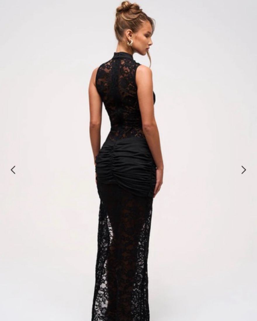 Murci Onyx Lace Keyhole Dress by Murci - Pickle