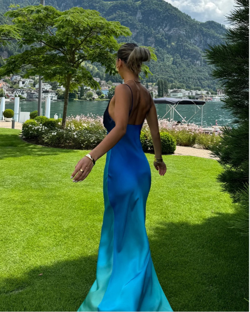 12th Tribe Mirabella Blue Satin Dress by 12th Tribe - Pickle
