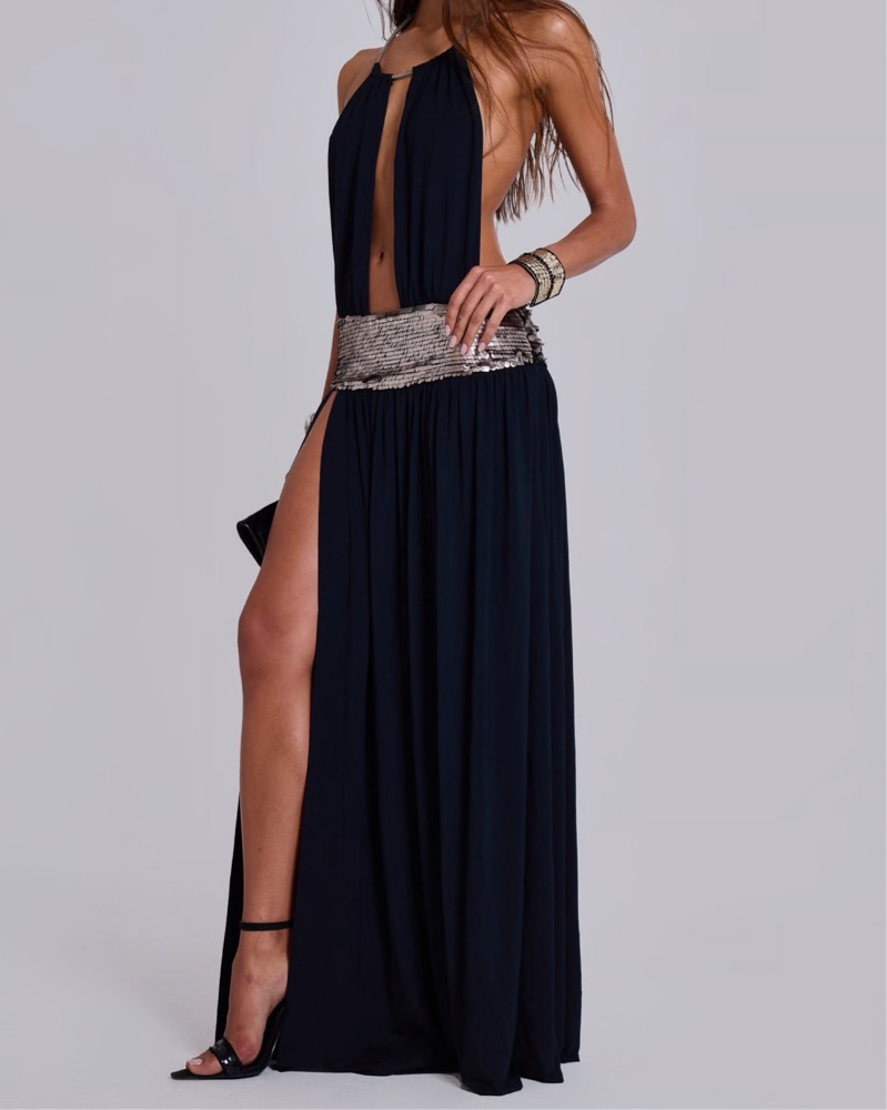 Jaded London Oryx Maxi Dress with Sequin by Jaded London - Pickle