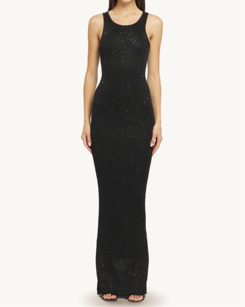 ASTA RESORT Black Sequin Long Dress (L) by Asta Resort - Pickle