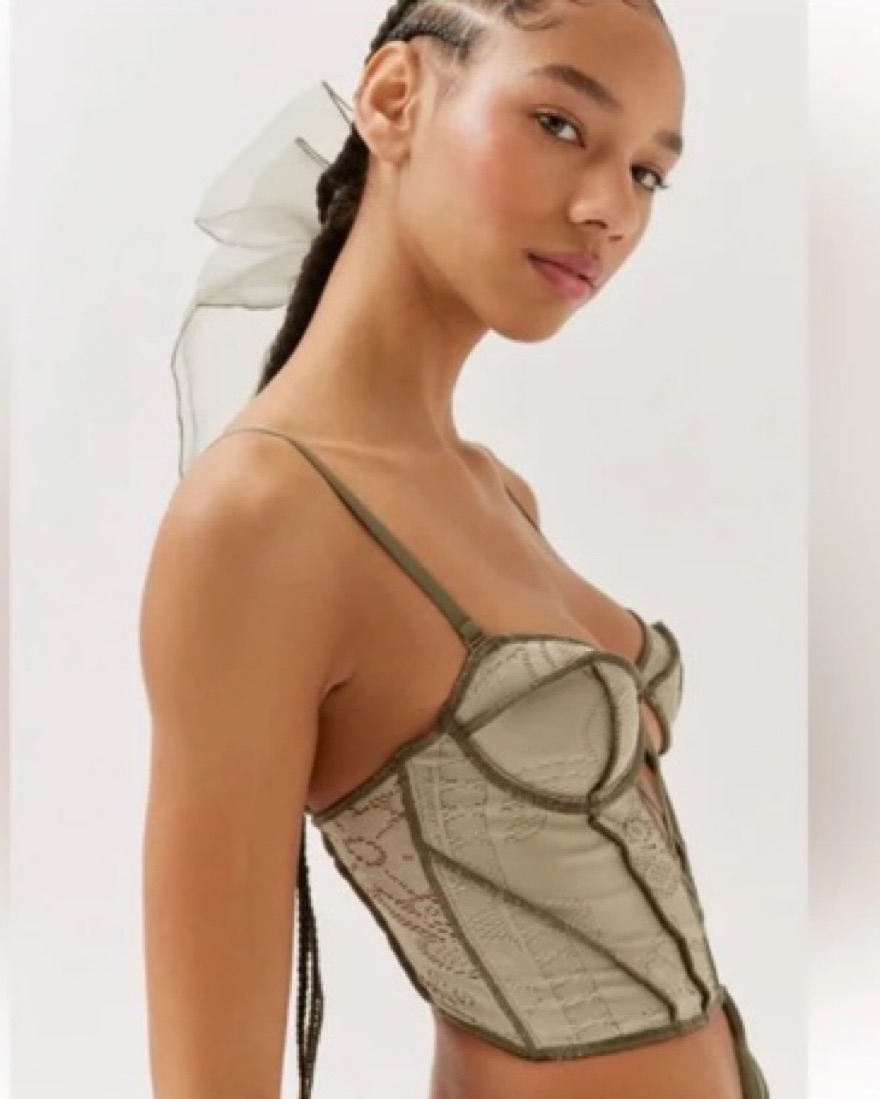 Olive Lace Up Corset  - Image 3