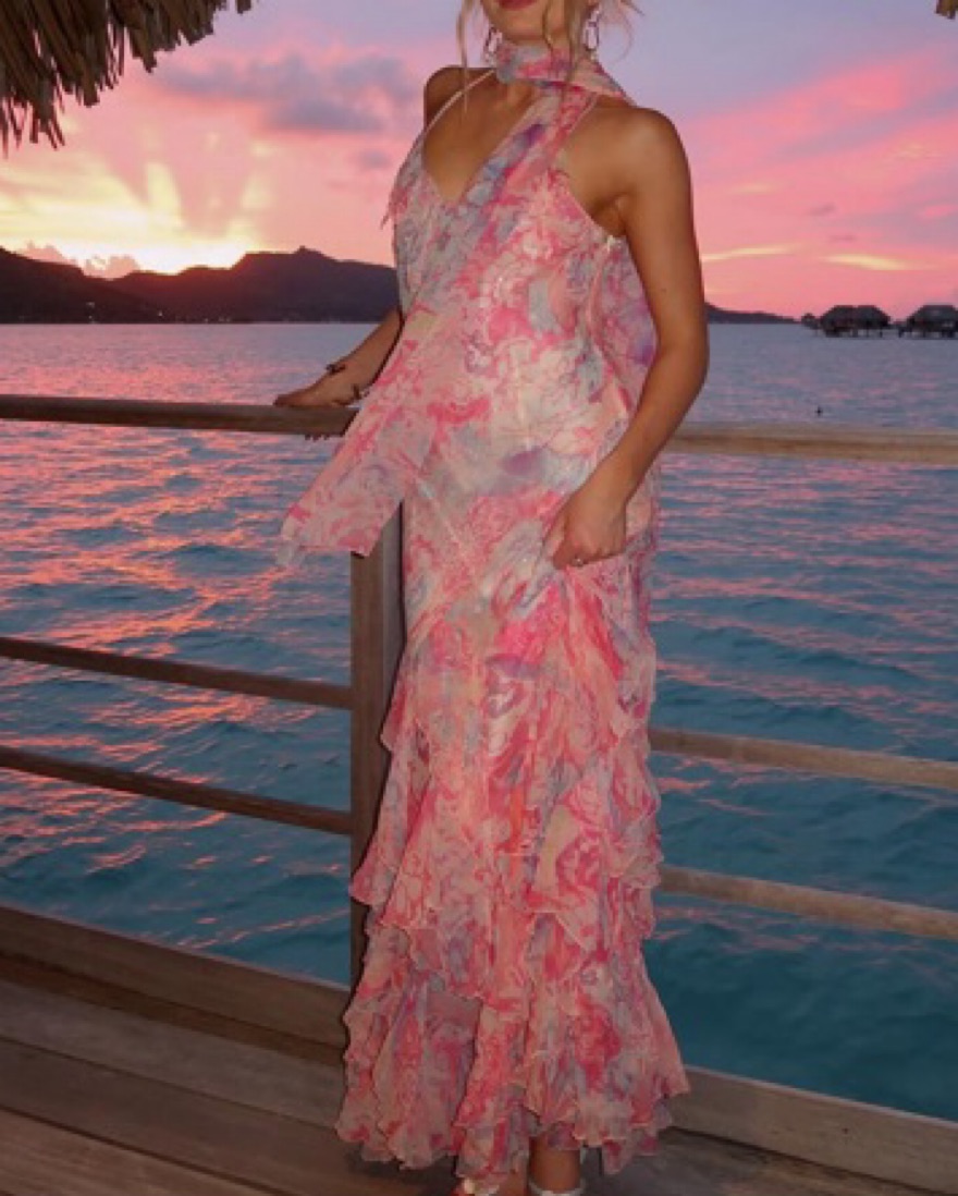 Diane Fries Vintage Dress With Scarf - Image 1