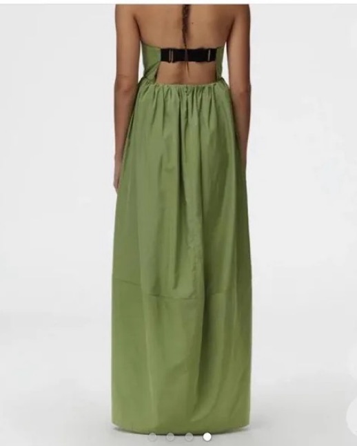 Tibi Chic Green Strapless Maxi Dress by Tibi - Pickle