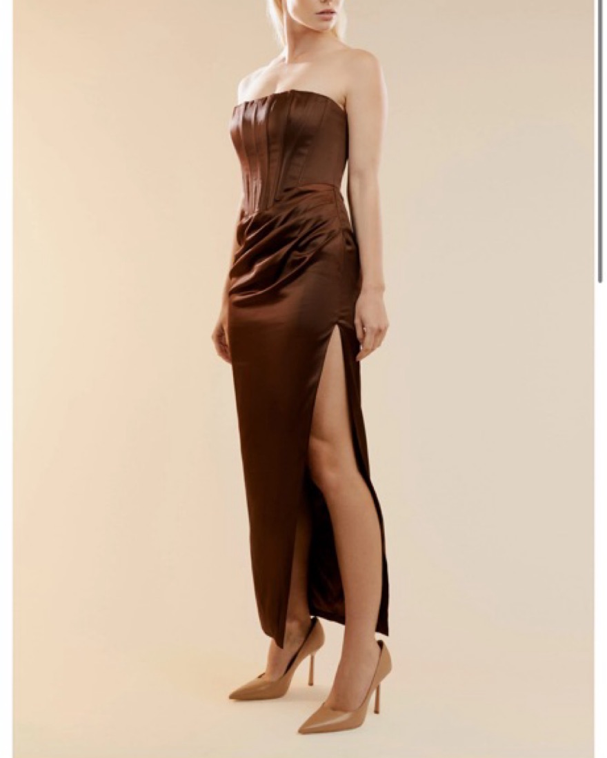 knee length dresses for ladies Everlasting Black Bardot-Neck Maxi Dress With Drop Waist – Club L London main image 0