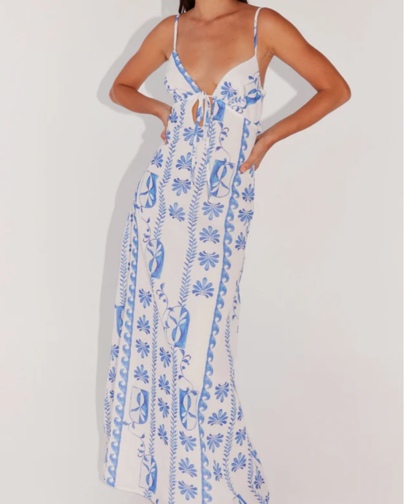 knee length dresses for ladies Flora Linen Maxi Dress