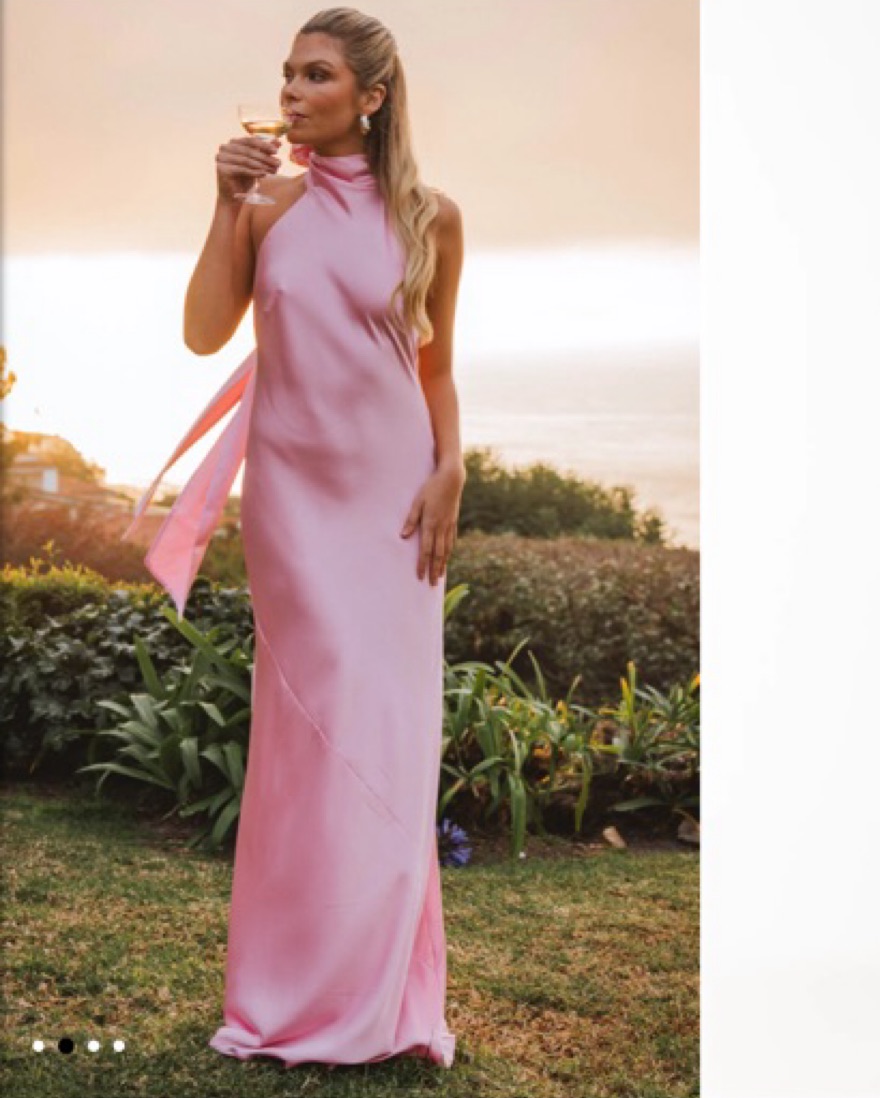 Light Pink Halter Neck Dress - Image 1