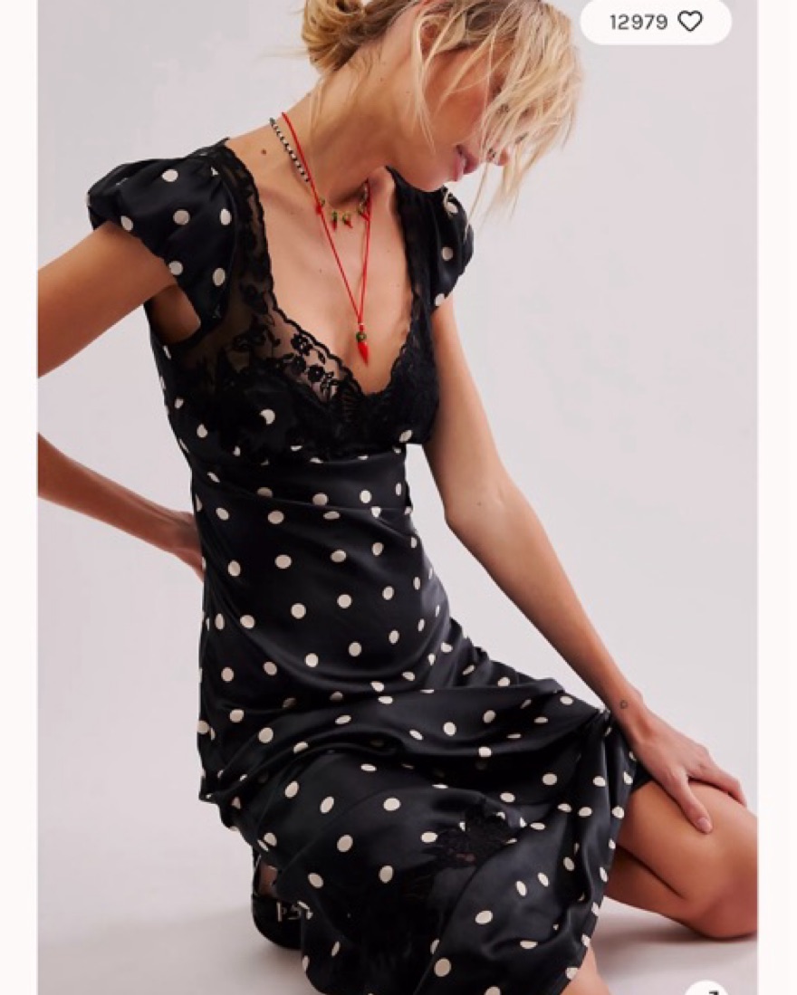 white christmas dresses Deep Cut Camilla Mini Dress - Polka Dot Sunflower main image 1