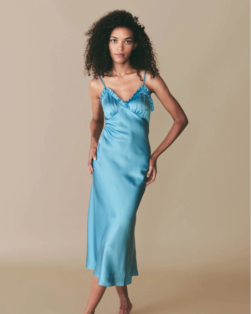 Doen Silk Slip Dress Vibrant Orchid Long Silk Slip Dress