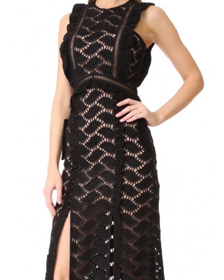 knee length dresses for ladies Dash and Dot - CUTWORK LACE MIDI