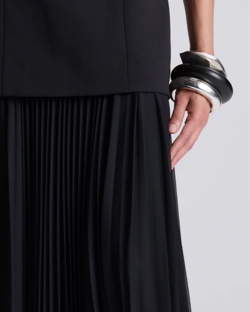 open lace back dress Renzo Matte Pleated Dress main image 0
