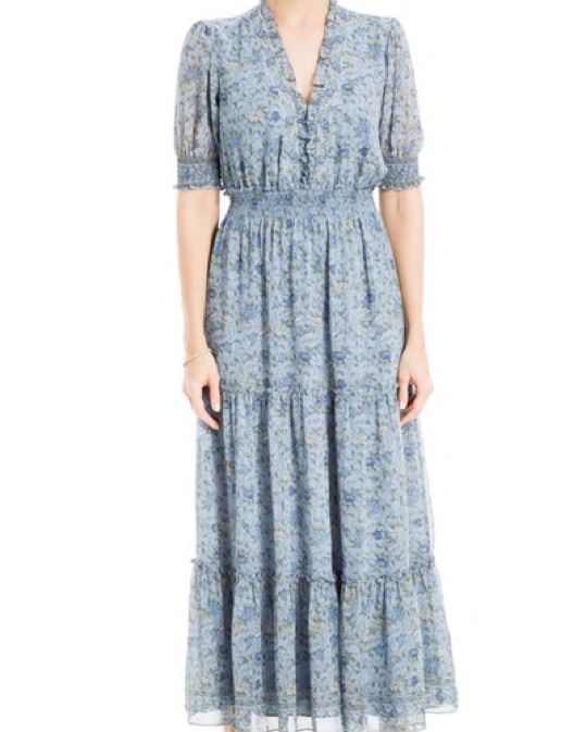 Max Studio Floral Tiered Maxi Dress by Max Studio - Pickle