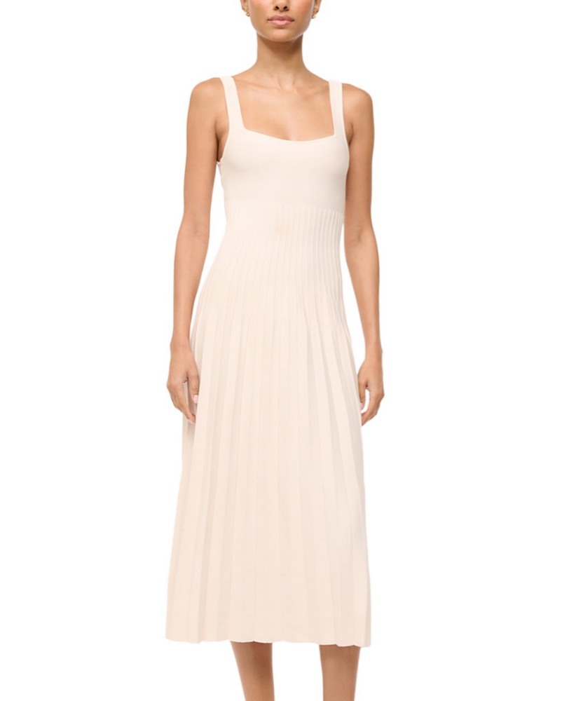 knee length dresses for ladies Staud Ellison Dress Red Rose