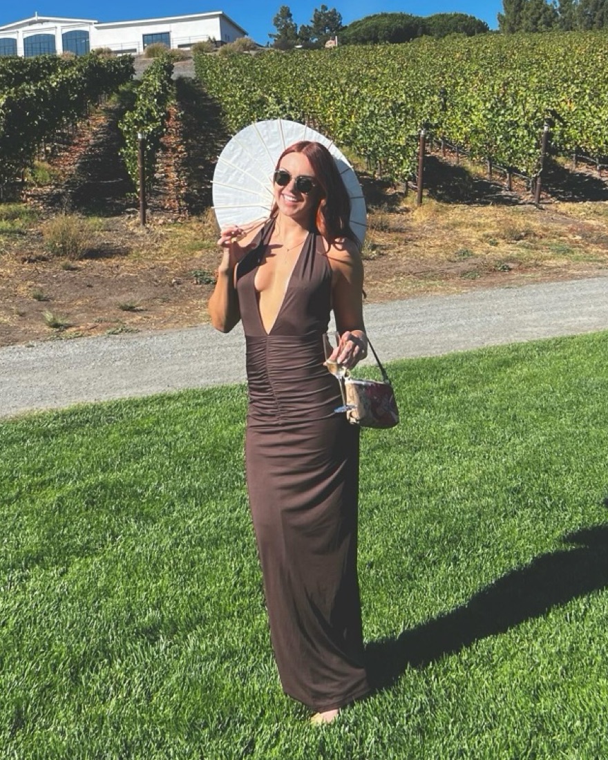 Elegant Draped Halter Maxi Dress by Peppermayo - Pickle