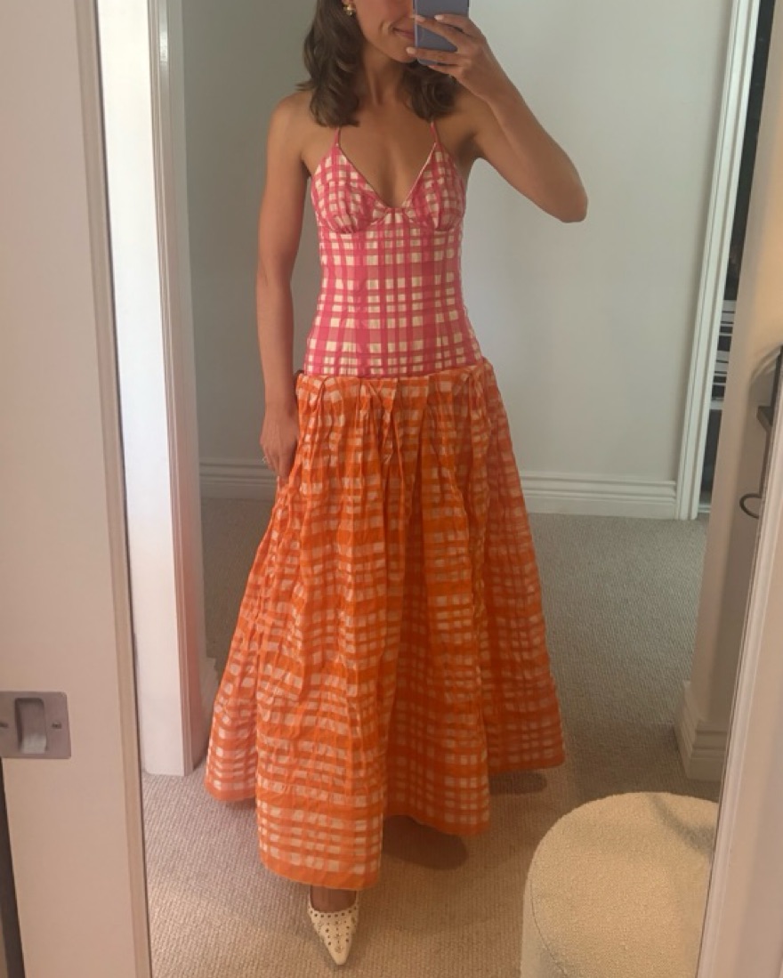 strapless open back dress Rosie Assoulin Floral Off The Shoulder Dress – Runway Catalog main image 0