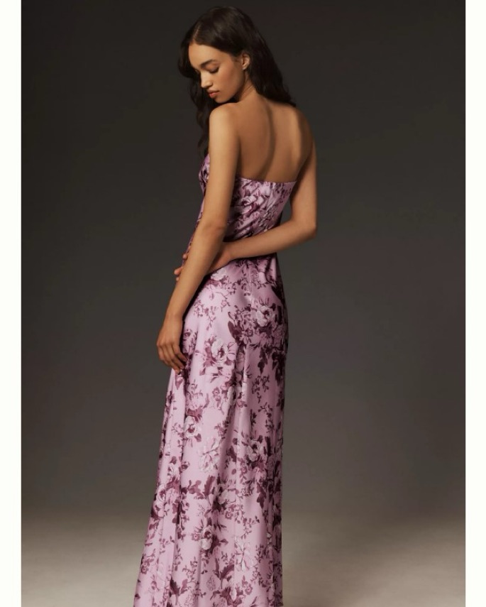 BHLDN Mia Strapless Satin Column Maxi by BHLDN - Pickle