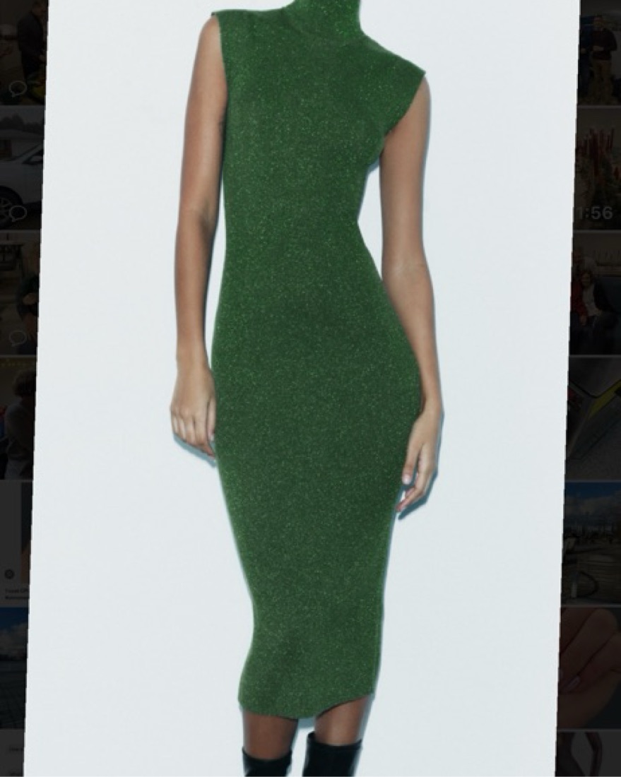 zara knit green dress Zara Midi Dress Green – Augustine main image 1