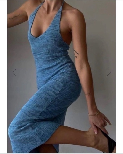 Rumours Blue Halter Midi Dress  - Image 3