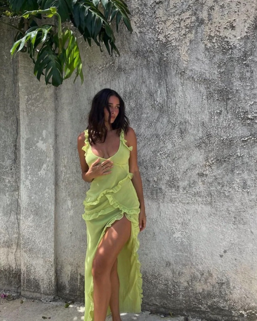 green emerald velvet dress EX RENTAL House of CB Adrienne Dress Lime SZ XL EX RENTAL  Dress Rental NZ