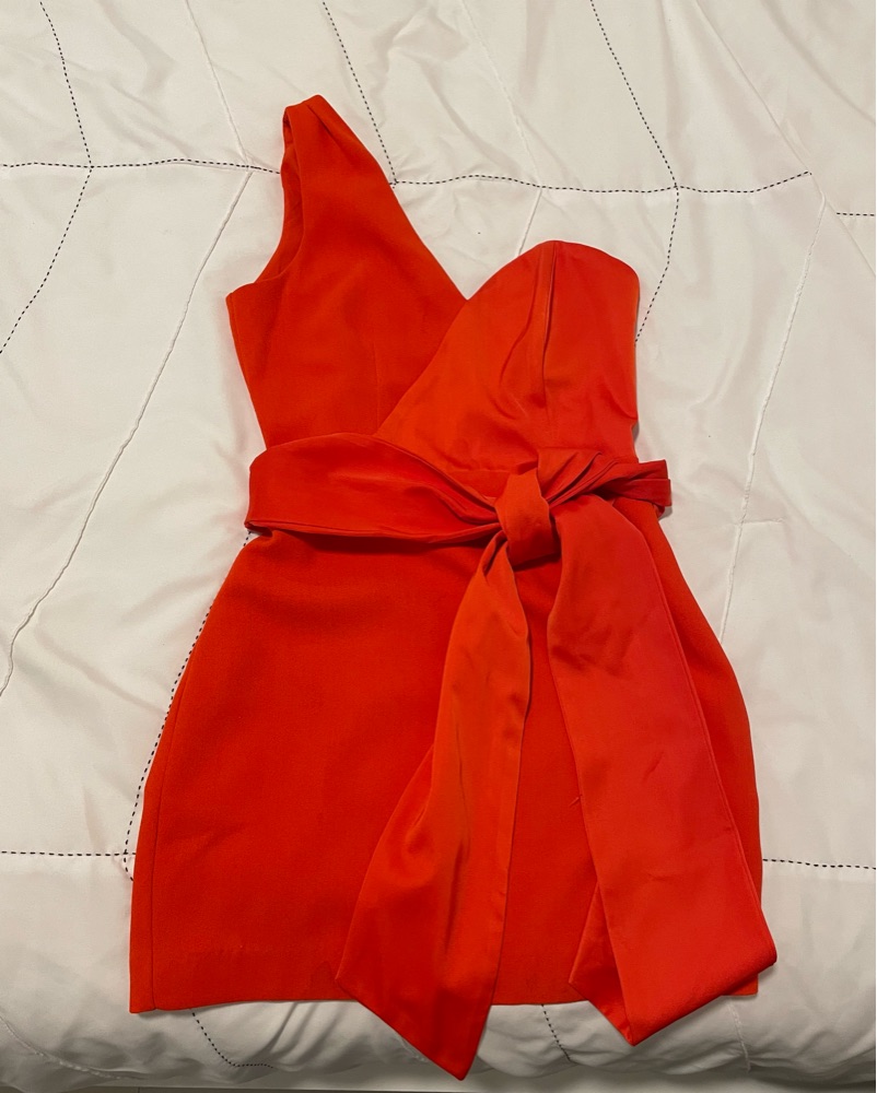 NBD Jasper Mini Dress in Red Orange Pickle