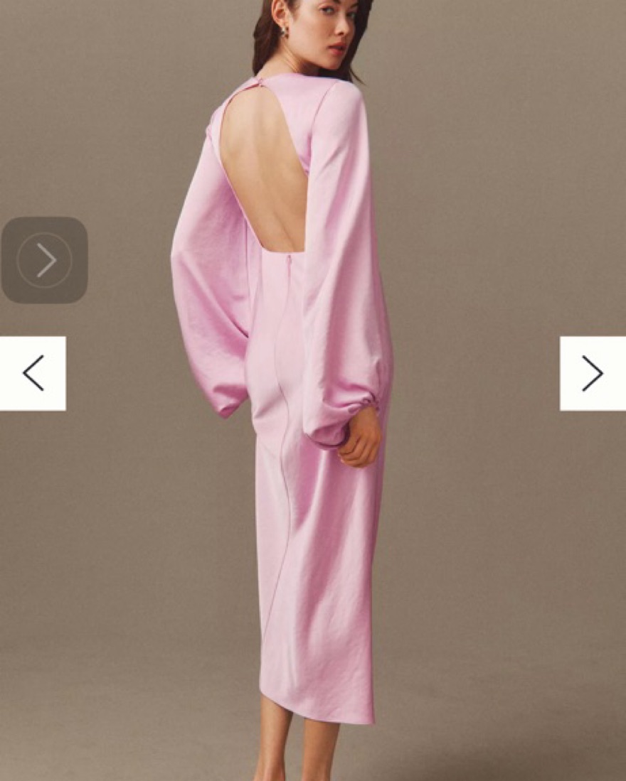 Pink Anthro Backless Long-Sleeve Gown by Significant Other - Pickle
