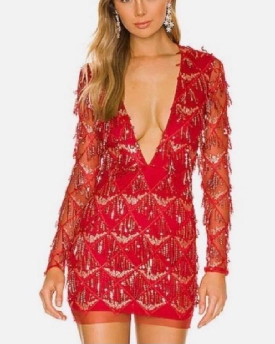 Revolve Sequin Fringe Mini Dress - Image 1